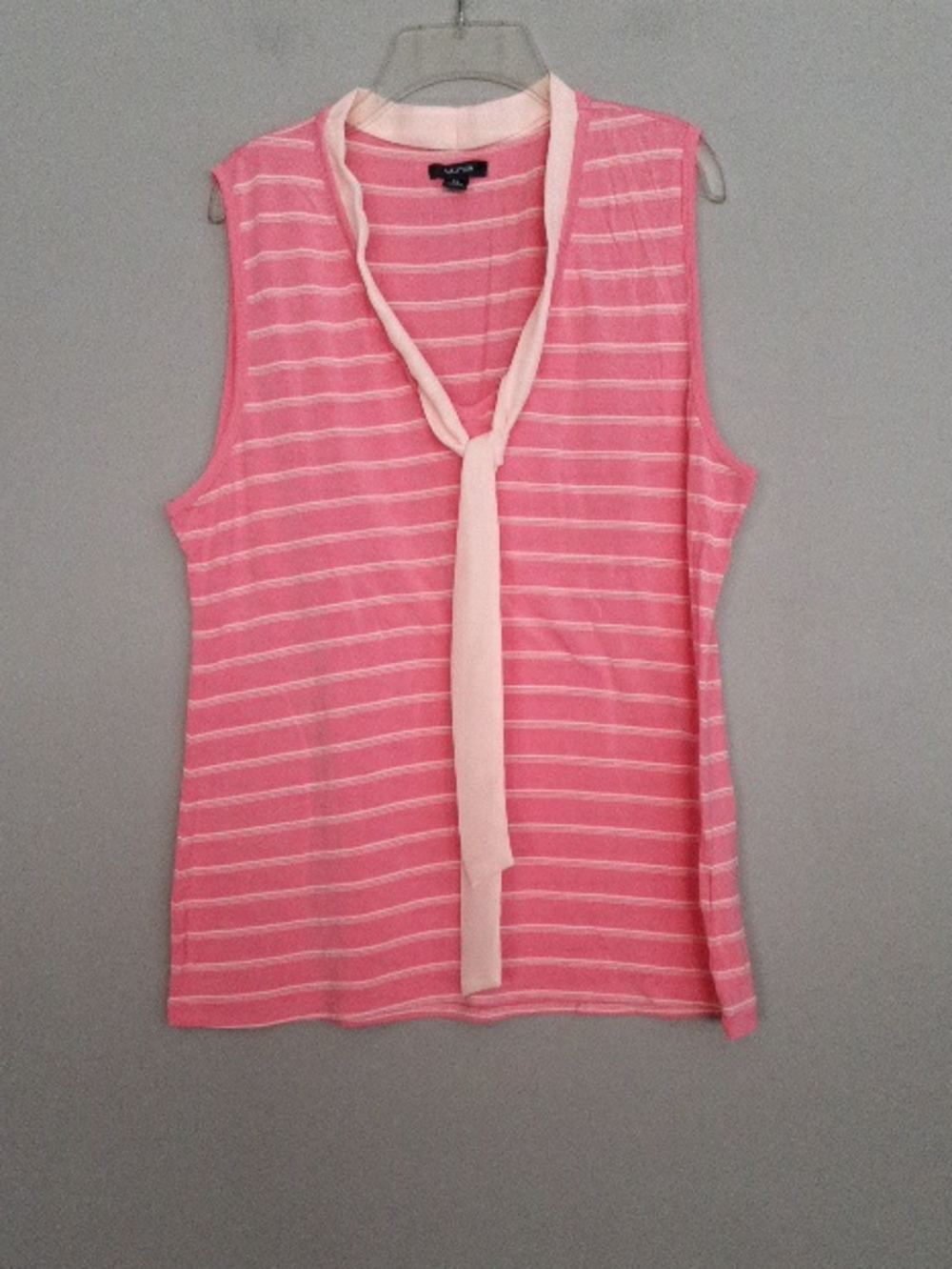 Nautica Pink Striped Sleeveless Tie-Neck Camisole